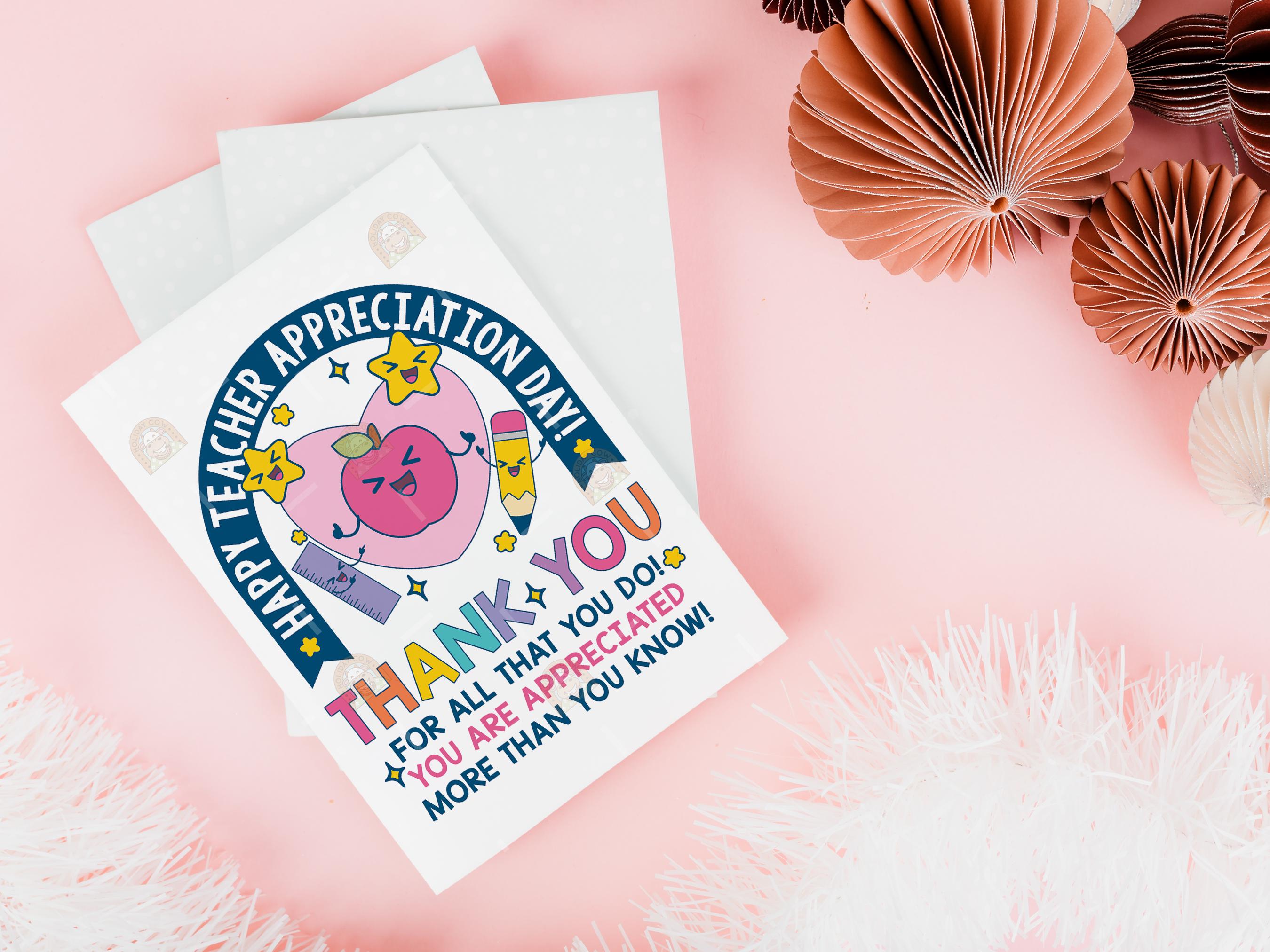 Teacher Appreciation Day Card for Teacher, Printable Teacher Thank You