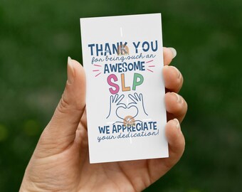 SLP Gift Tag, SLP Tag Printable Speech Language Pathologist Tag, Speech Pathologist Gift Tag, Slp Thank You SLP Day Tag for Slp Appreciation