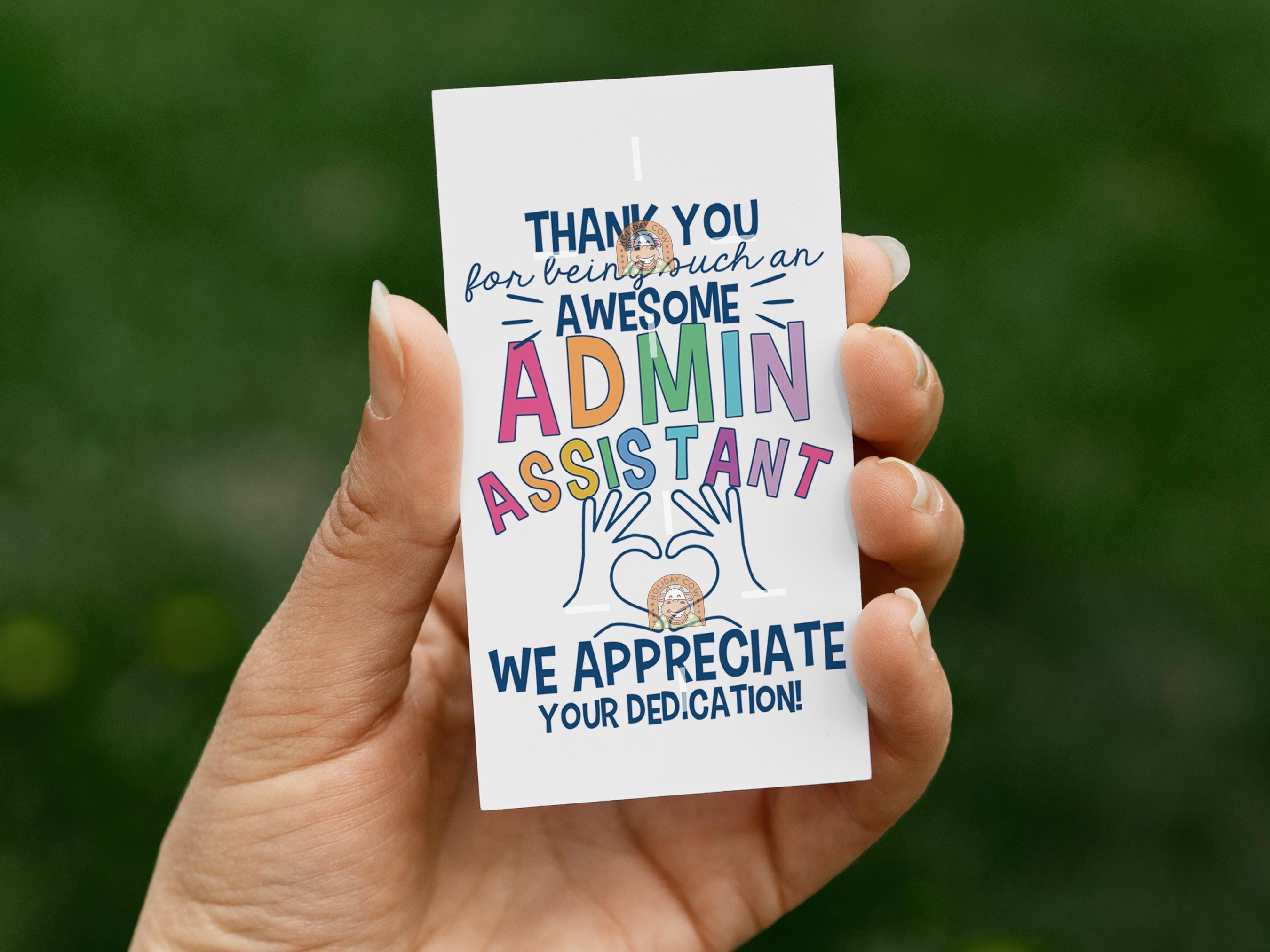 Admin Assistant Gift Tag Printable, Admin Day Tag, Thank You Admin Week ...