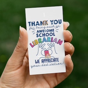 Librarian Gift Tag Printable, Librarian Tag, Librarian Thank You, Librarian Day Tag for Librarian Appreciation, Library Week, Library Month