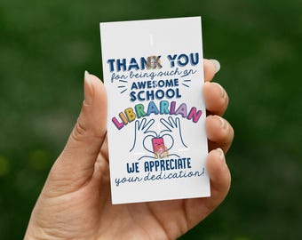 Librarian Gift Tag Printable, Librarian Tag, Librarian Thank You, Librarian Day Tag for Librarian Appreciation, Library Week, Library Month