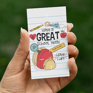 Have a Great School Year Tag, Printable First Day of School Bag Tag, Welcome Back to School Student Gift Tag 1st Day of School Classroom Tag