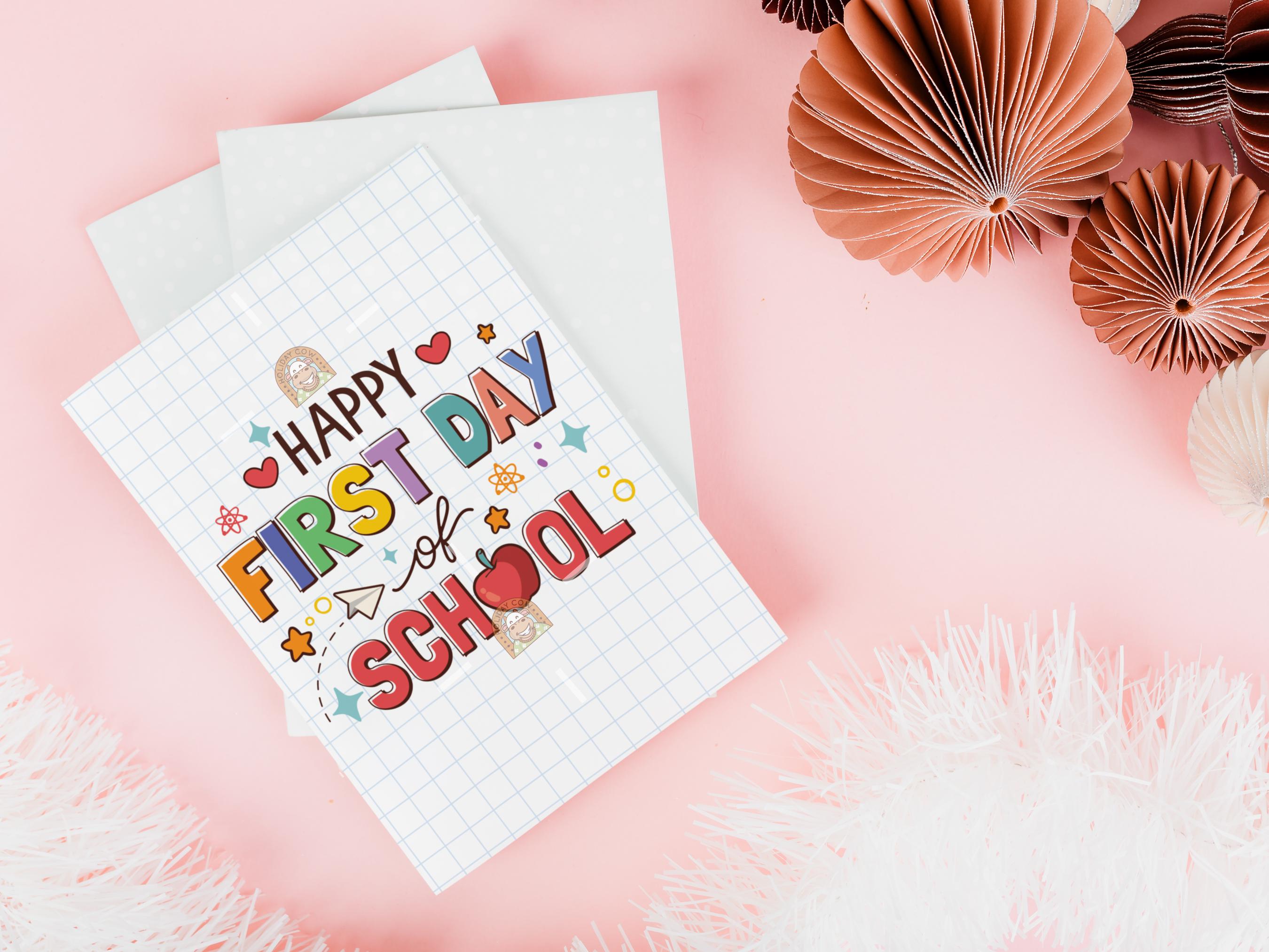 First Day of School Card, Back to School Card Printable, Preschool 1st ...