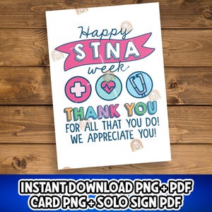 Semaine STNA 2025 imprimable, cadeau STNA pour la semaine de l'AIIC, carte de remerciement pour l'ANS