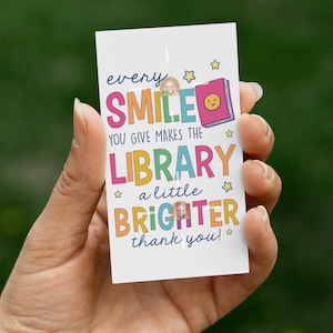 Printable Librarian Gift Tag, Librarian Tag, Librarian Day Tag for Librarian Appreciation, Library Week, Library Month, Library Workers Day