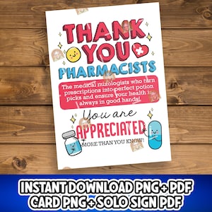 Pharmacist Gifts, Pharmacist Day Printable Card, Pharmacist Thank you Sign, Best Pharmacist Gift Idea, Pharmacist Day Gifts for Pharmacist