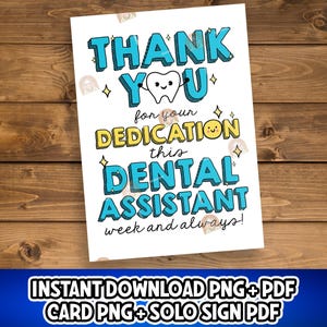 Presente para a Semana do Assistente de Dentista, Cartão para Imprimir para a Semana do Assistente de Dentista, Presente de Agradecimento ao Assistente de Dentista, Decoração para a Semana de Apreciação ao Assistente de Dentista