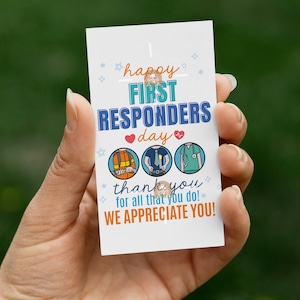 First Responders Gift, Thank you First Responders Day Card Printable, Happy First Responders Day Appreciation Sign, Front Line Workers Day