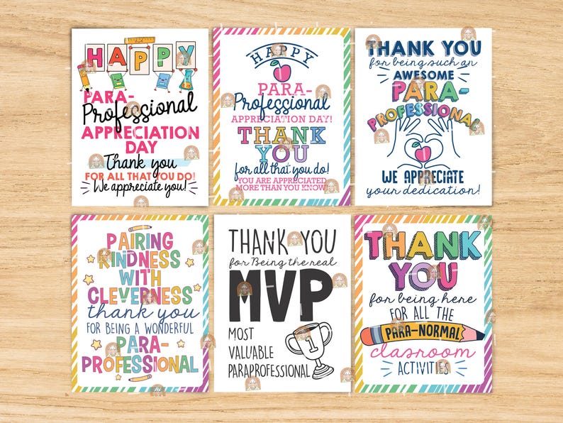 Paraprofessional Day Signs Printable, Paraprofessionals Gift, Thank You ...