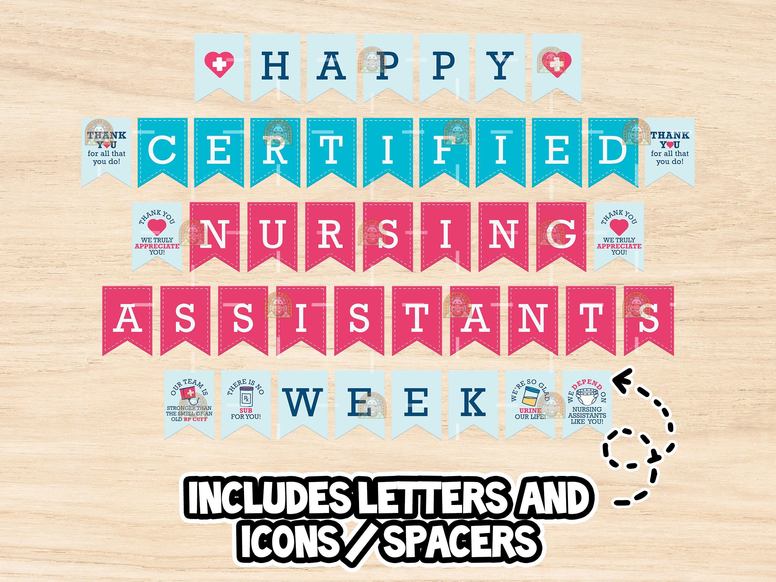 CNA Week Banner, CNA Banner Printable, Certified Nursing Assistant Week ...
