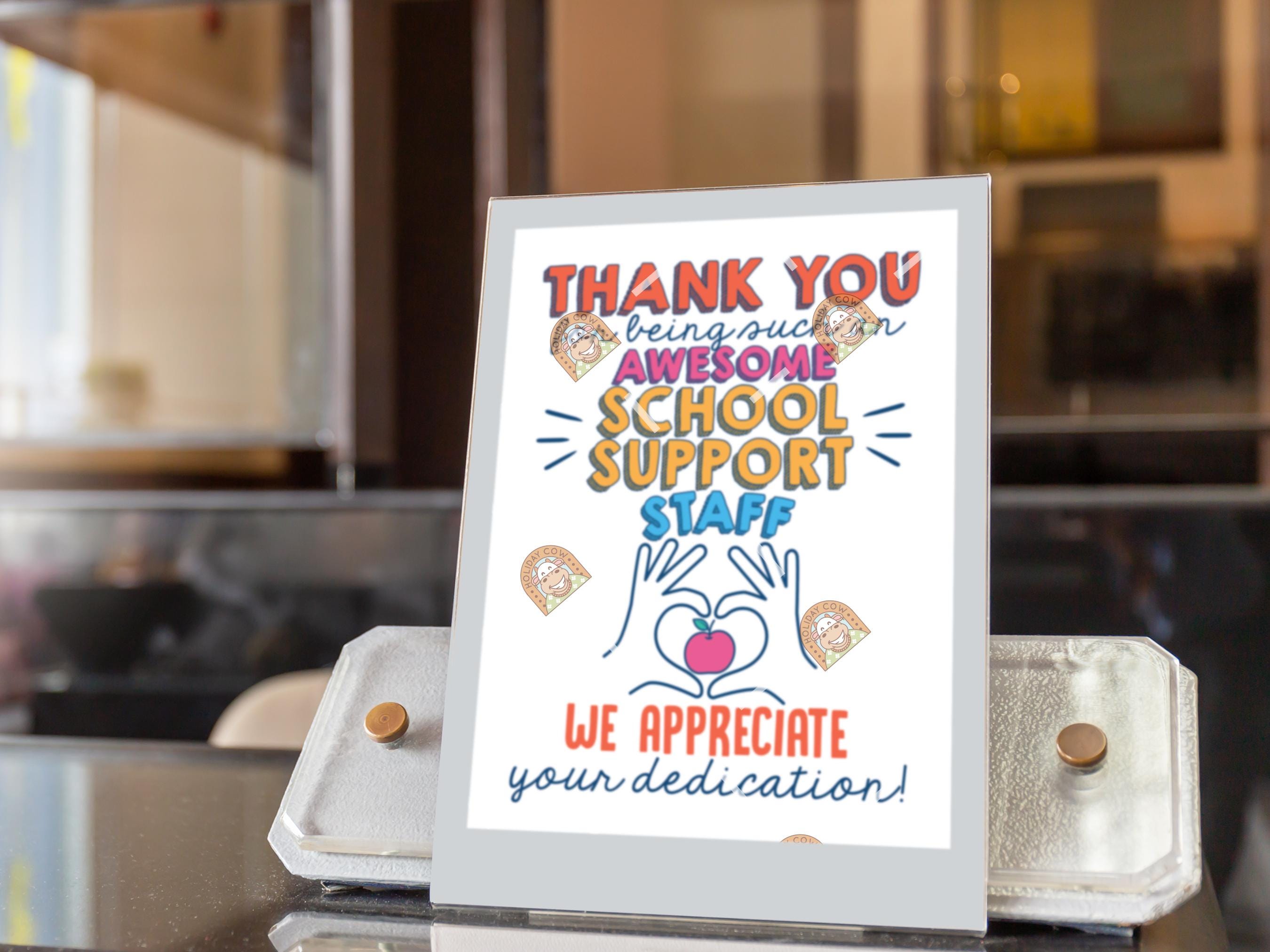 School Support Staff Card Printable, Thank You School Support Staff ...