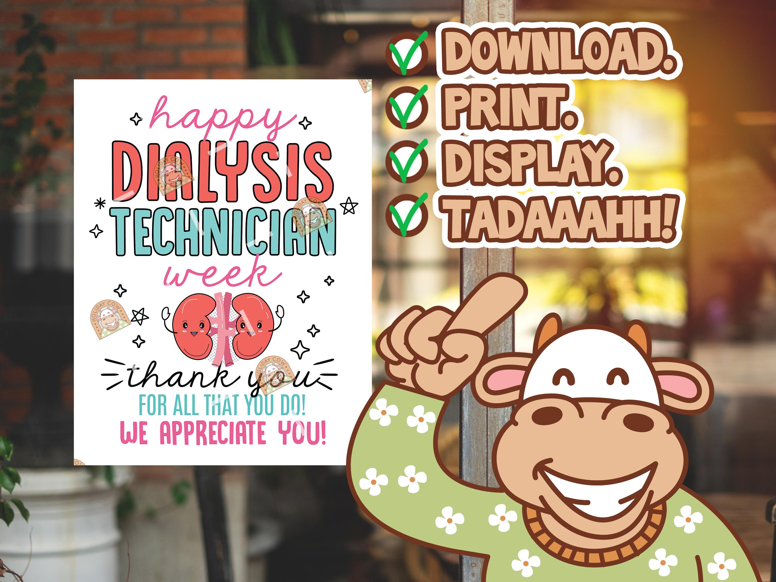Dialysis Tech Gift, Dialysis Tech Week Printable Sign, Dialysis ...