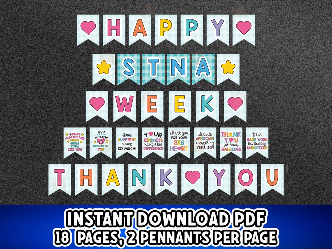 STNA Week Banner, Printable STNA Thank You Banner for STNA Week Decor ...