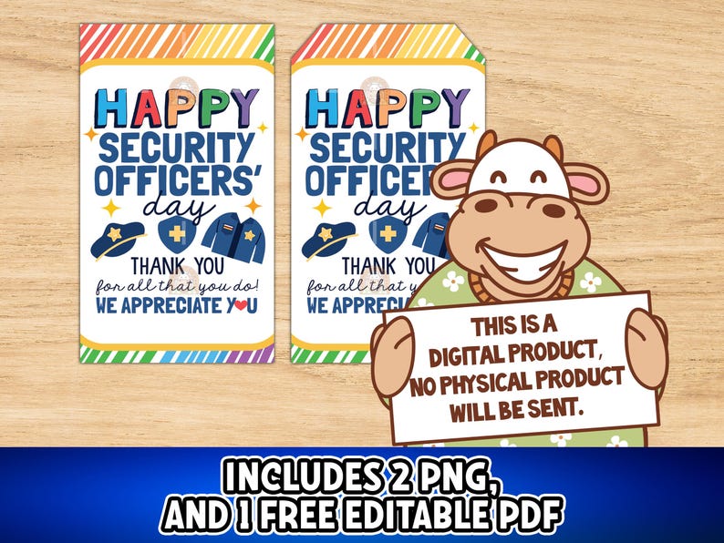 Security Officers Day Gift Tag Printable, Security Officers ...