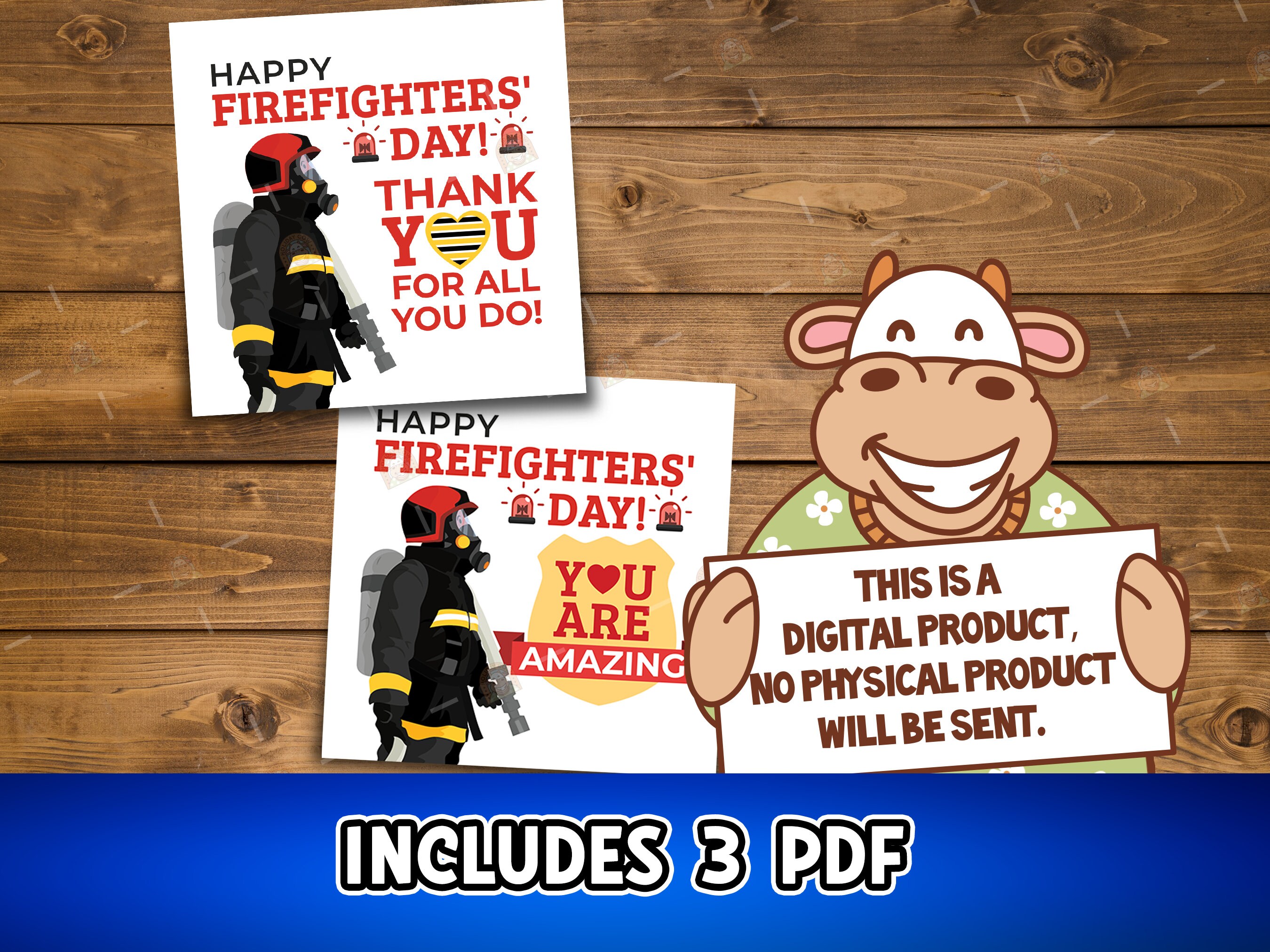 Firefighter Day Gift Tags Printable, Firefighter Appreciation Tags ...