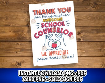 School Counselor Gift, National School Counseling Week Gift Printable, Thank you Counselor Appreciation Sign, Gift for Counselor Gift Ideas