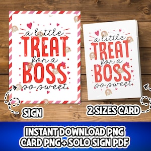 Regalo di San Valentino per il capo, biglietto di ringraziamento stampabile per San Valentino per il capo, regalo di San Valentino per il capo, un piccolo regalo per il capo, cartello con scritta "So Sweet Treat"