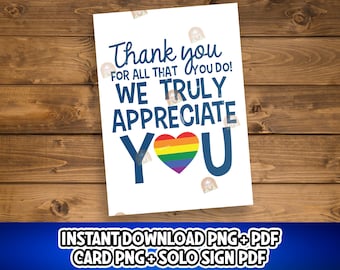 Pride Month Gift, Printable Pride Sign, LGBTQIA thank you Card, Happy Pride Month Decor, Pride Month Poster, Pride Month Event, LGBTQ Event