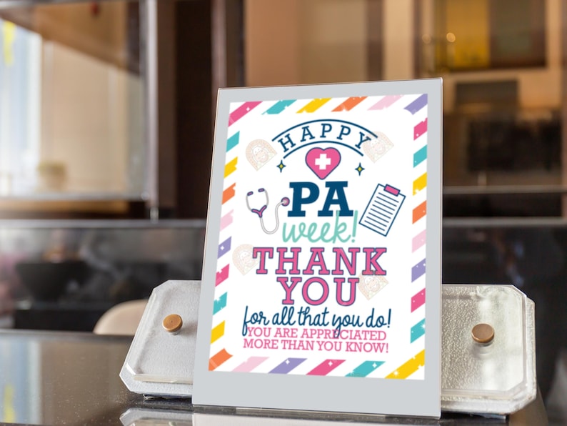 Pa Week Printable Sign PA Week Sign, Printable PA Week Card, Physician Assistant Week Gift ...