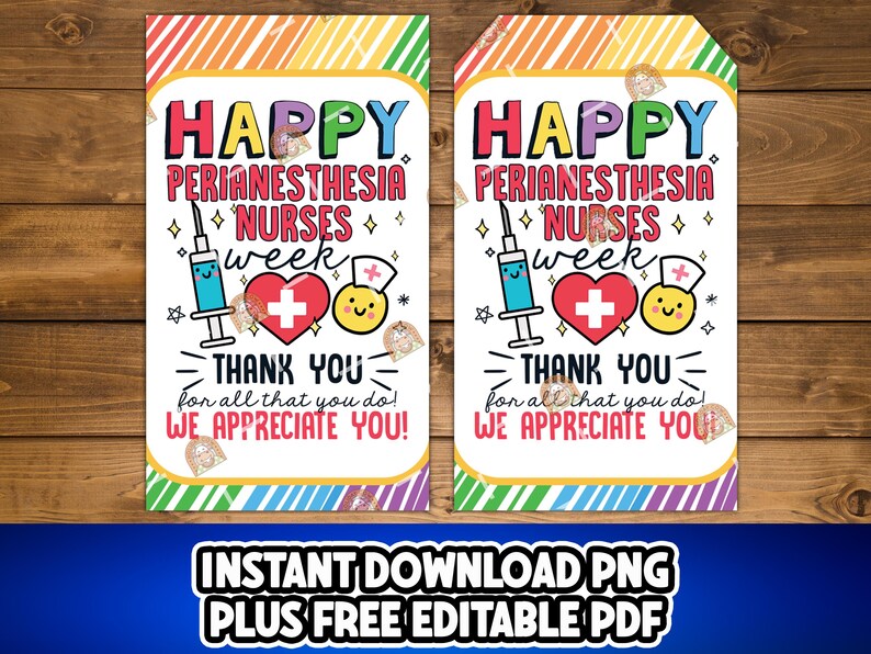Printable Perianesthesia Nurses Week Gift Tag, Perianesthesia Nurse ...