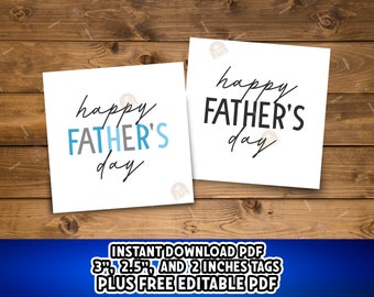 Fathers Day Tag Printable, Elegant Father's Day Gift Tag, Minimalist Fathers Day Cookie Tags, Printable Dad Tag, Happy Fathers Day Label