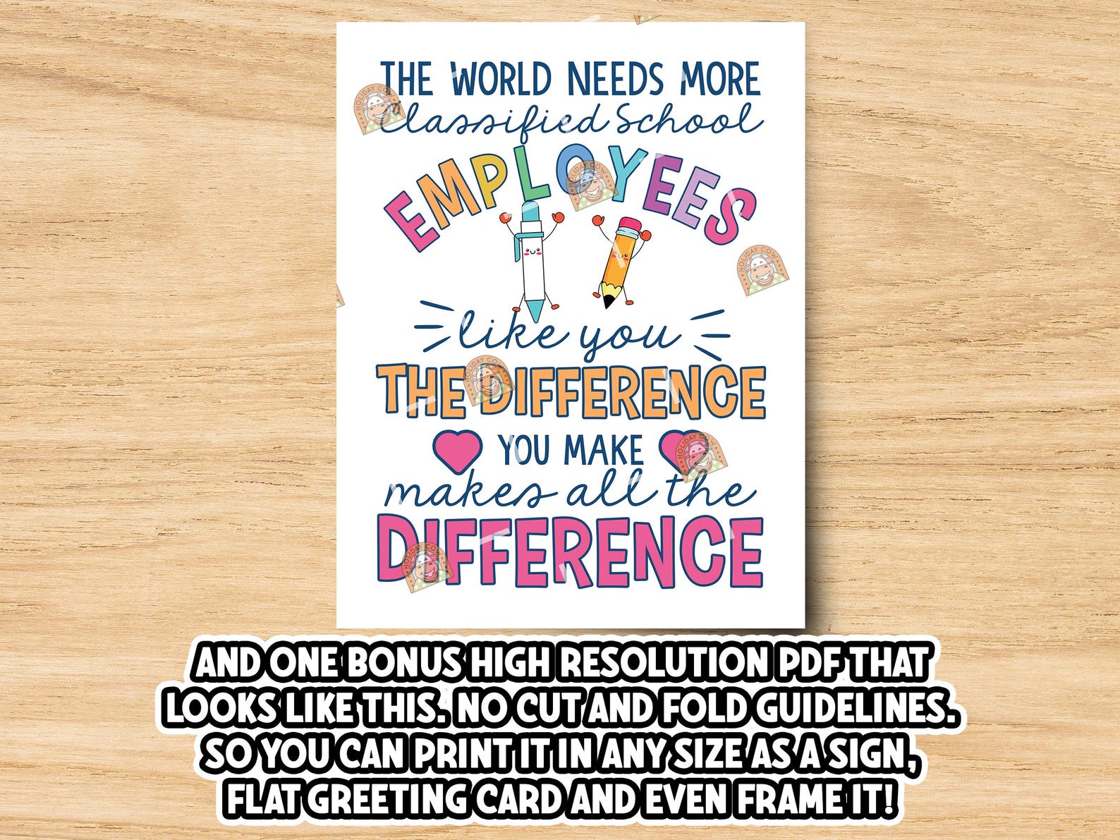 Classified School Employee Gift, Printable Classified School Employee ...