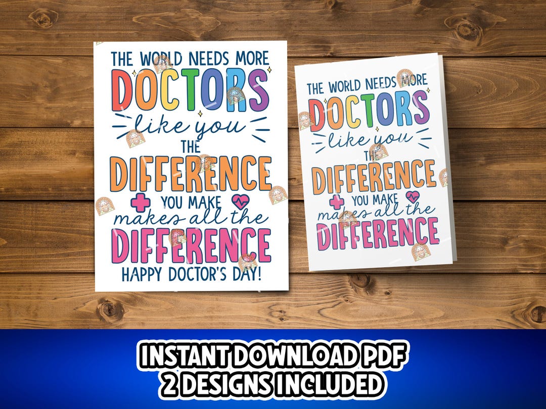 Doctor Gift, Printable Doctor Appreciation Sign, Thank You Doctor's Day ...