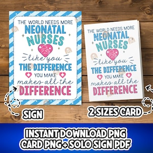 Nicu Nurse Gift, Printable Neonatal Nurse Gift NICU Nurse Week, Thank you NICU Nurse Appreciation, Neonatal Nurse Week, NICU Awareness Month