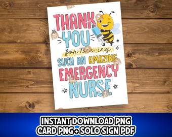 ER Nurse Day Gift, ER Nurse Week Card Printable, Thank you Er Nurse Appreciation Gift, Emergency Nurses Sign, Er Nurse Week Gift, ED Nurse