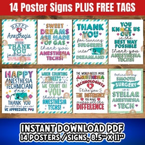 Anesthesia Tech Signs Printable, Anesthesia Tech Week Posters, Anesthesia Technologists Day Decor, Anesthesia Technician Appreciation Gift
