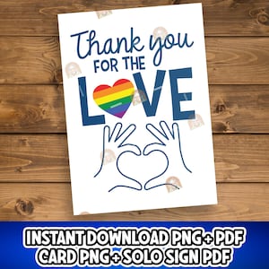 Cadeau du mois de la fierté, carte imprimable fierté, carte de remerciement LGBTQIA, décoration du mois de la fierté, affiche du mois de la fierté, carte de coming out LGBTQ