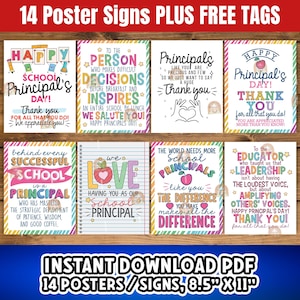 Principal's Day Signs Printable, Principal Appreciation, School Principal Gift, Thank You Principal Posters, National Principal's Day Decor