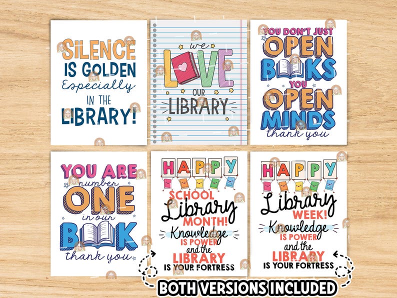 Library Week Signs Printable Posters, Library Week Decor, Library Signs ...