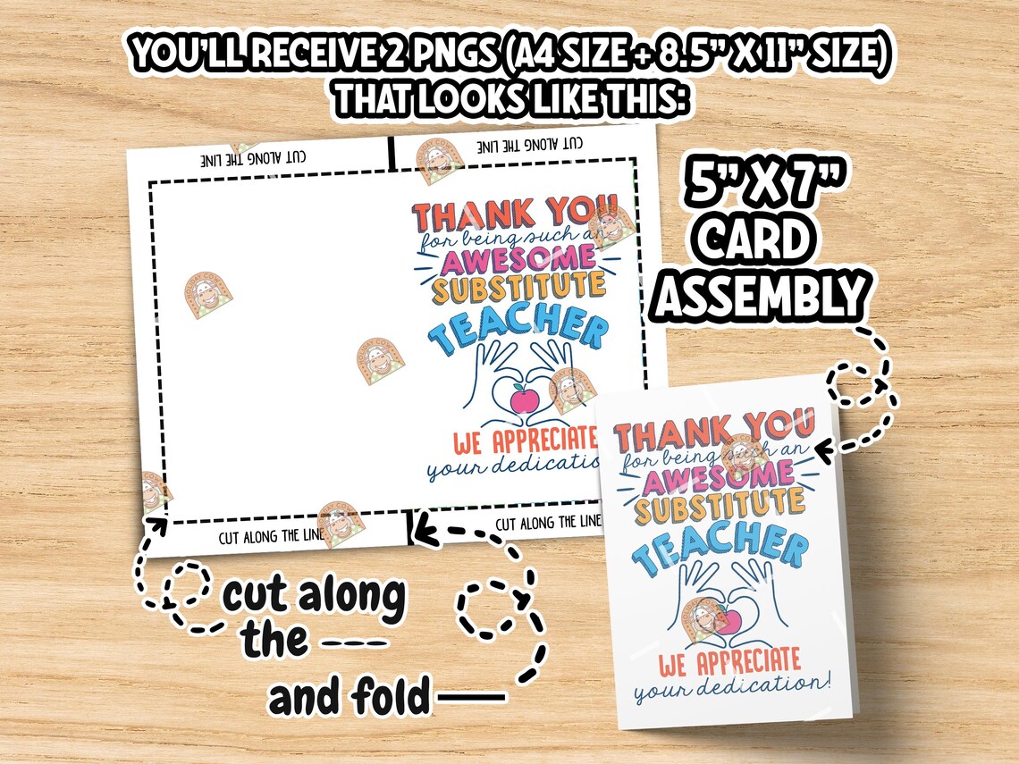 Substitute Teacher Gift, Substitute Teacher Card Printable, Substitute ...