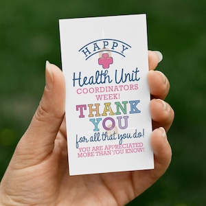 Health Unit Coordinator Week Tag, Printable HUC Week Gift Tag for HUC Recognition, HUC Day Gift Tag, Thank you Huc Appreciation Huc Gift Tag