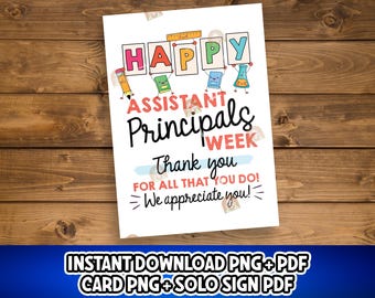 Assistant Principals Week Gift Printable, Assistant Principal Appreciation Card, Assistant Principal Thank You Sign Vice Principal Gift Idea