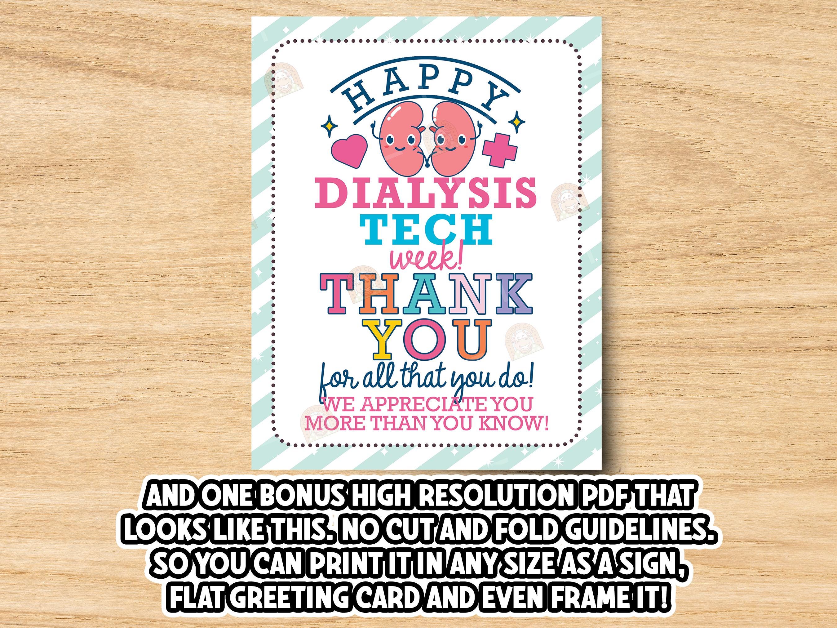Dialysis Tech Week Sign Printable, Dialysis Tech Gift, Dialysis ...