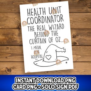 Funny HUC Week Gift, Health Unit Coordinator Week Card Printable, HUC Week Card, HUC Appreciation Week Sign, Huc Day Gift, Huc Thank you