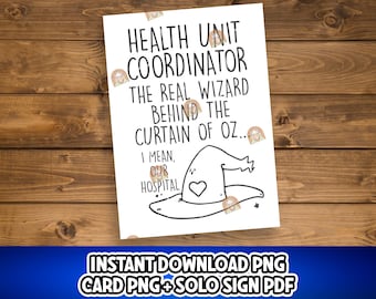 Funny HUC Week Gift, Health Unit Coordinator Week Card Printable, HUC Week Card, HUC Appreciation Week Sign, Huc Day Gift, Huc Thank you