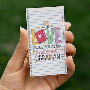 School Librarian Gift Tag Printable, Librarian Tag, Librarian Thank You, Librarian Day Gift Tag for Librarian Day, Library Week Gift Tag