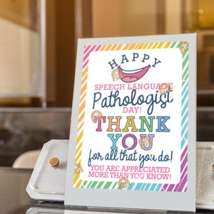 SLP Day Signs Printable, SLP Appreciation Speech Language Pathologist ...