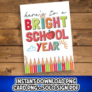 Terug naar school-kaart, heldere schooljaarkaart, afdrukbaar bord voor eerste schooldag, eerste schooldagkaart voor kinderen, eerste schooldagkaart