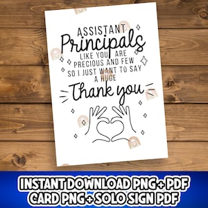 Assistant Principal Gift, Printable Assistant Principal Sign, Assistant Principal Thank You, Assistant Principal Week, Vice Principal Gift