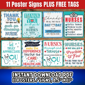 Nurses Week Signs Bundle, Printable National Nurses Week Poster, Nurse Thank you Gift, School Nurse appreciation Sign, Nurse Week 2025 Decor