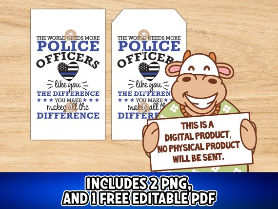Printable Police Gift Tag, Police Week Tag, National Police