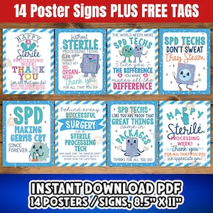 Sterile Processing Week Printable Signs, Sterile Processing Tech Gifts, SPD Week Poster, Central Service Week Sign, SPD Appreciation Decor