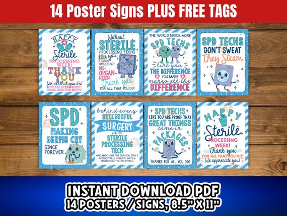 Sterile Processing Week Printable Signs, Sterile Processing Tech Gifts, SPD Week Poster, Central Service Week Sign, SPD Appreciation Decor