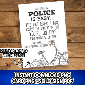 Police Week Card, Printable Police Appreciation Card, National Police Officers Week Gift, Police Thank You Card, Funny Police Gift
