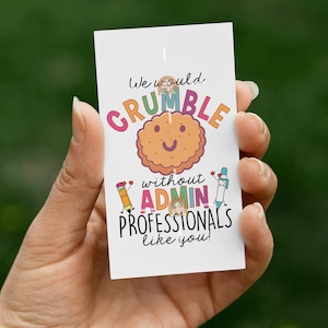 Etiqueta imprimible para galletas de profesionales administrativos, etiqueta para galletas de administrador, regalo para profesionales administrativos, semana administrativa, obsequio para el día administrativo
