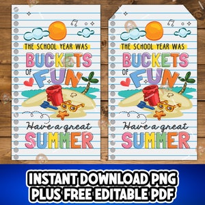 End of School Year Tags for students Printable, end of year gift tags for teacher, Last Day of School Tags for Classmate, Summer Cookie Tag